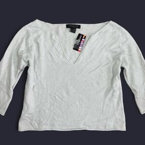 NWT Express 100% Cashmere V Neck Sweater Women’s Large Soft Cozycore Luxury